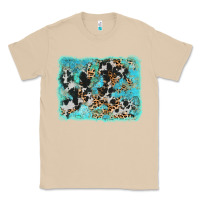 Mushroom turquoise cowhide leopard background Classic Tee - AdoDesignShop