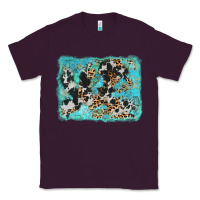 Plum turquoise cowhide leopard background Classic Tee - AdoDesignShop