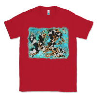 Red turquoise cowhide leopard background Classic Tee - AdoDesignShop