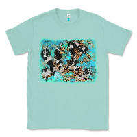 Seafoam turquoise cowhide leopard background Classic Tee - AdoDesignShop