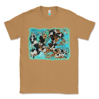 Toasted Coconut turquoise cowhide leopard background Classic Tee - AdoDesignShop