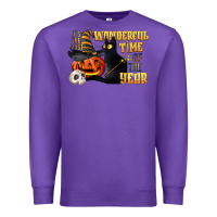 Purple wonderful time of the year halloween Premium Sweatshirt - LillyAllenDesigns