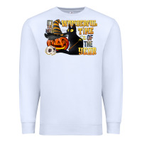 White wonderful time of the year halloween Premium Sweatshirt - LillyAllenDesigns