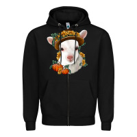 Black cute baby lamb thanksgiving nancy Zipper Hoodie - NancyCooperArtShop