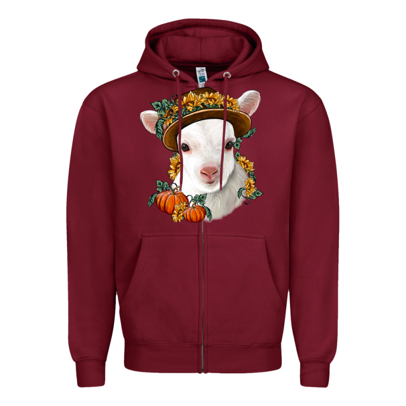 Cute Baby Lamb Thanksgiving Nancy Zipper Hoodie by NancyCooperArtShop | Teevron