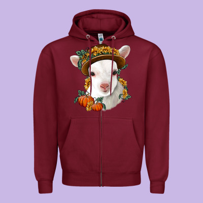 Cute Baby Lamb Thanksgiving Nancy Zipper Hoodie Designed By Nancycooperartshop