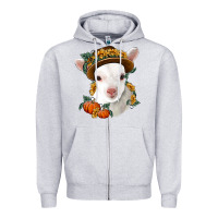 Heather Grey cute baby lamb thanksgiving nancy Zipper Hoodie - NancyCooperArtShop