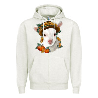 Oatmeal Heather cute baby lamb thanksgiving nancy Zipper Hoodie - NancyCooperArtShop