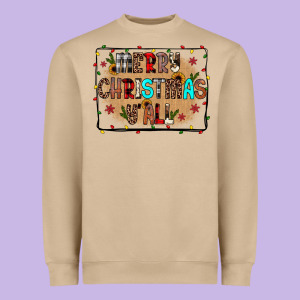 Merry Christmas Y'all Heavyweight Sweatshirt Designed By Jahusdesignshop