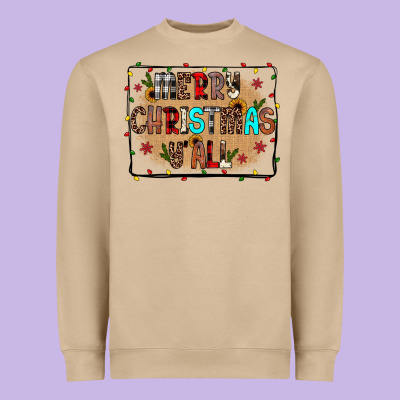 Merry Christmas Y'all Heavyweight Sweatshirt Designed By Jahusdesignshop