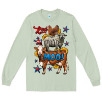 Matcha red white moo farm animals 4th of july Long Sleeve Tee - LillyAllenDesigns