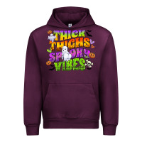 Mauve Wine thick thighs and spooky vibes Urban Hoodie - CowGirlArtShop