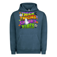 Pigment Midnight Navy thick thighs and spooky vibes Urban Hoodie - CowGirlArtShop