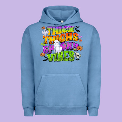 Thick Thighs And Spooky Vibes Urban Hoodie Designed By Cowgirlartshop