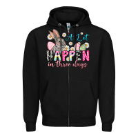 Black A lot can happen in three days Zipper Hoodie - NancyCooperArtShop