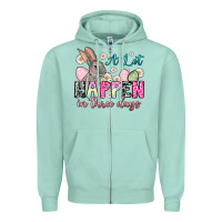 Seafoam A lot can happen in three days Zipper Hoodie - NancyCooperArtShop