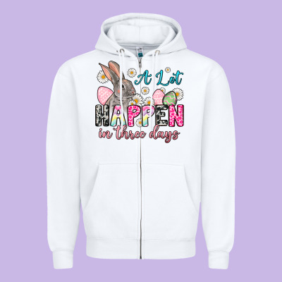 A Lot Can Happen In Three Days Zipper Hoodie Designed By Nancycooperartshop