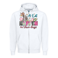 White A lot can happen in three days Zipper Hoodie - NancyCooperArtShop