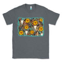 Cow Skull Sunflower Background Classic Tee | Teevron