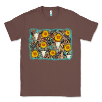 Chestnut cow skull sunflower background Classic Tee - AdoDesignShop