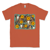 Copper cow skull sunflower background Classic Tee - AdoDesignShop