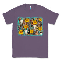 Lavender cow skull sunflower background Classic Tee - AdoDesignShop