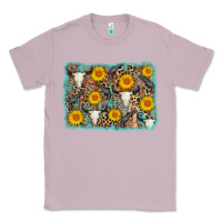 Lilac cow skull sunflower background Classic Tee - AdoDesignShop