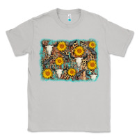 Moon Dust cow skull sunflower background Classic Tee - AdoDesignShop