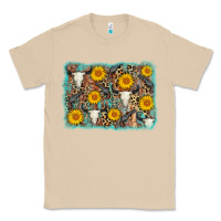 Mushroom cow skull sunflower background Classic Tee - AdoDesignShop