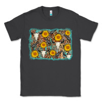 Smoke cow skull sunflower background Classic Tee - AdoDesignShop