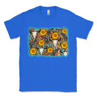 True Royal cow skull sunflower background Classic Tee - AdoDesignShop