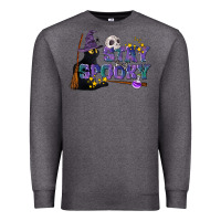 Charcoal Heather Stay Spooky With Black Cat Premium Sweatshirt - LillyAllenDesigns