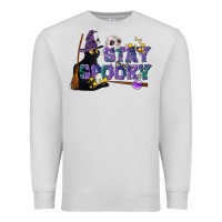 Dove Grey Stay Spooky With Black Cat Premium Sweatshirt - LillyAllenDesigns