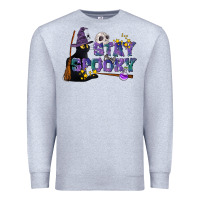 Heather Grey Stay Spooky With Black Cat Premium Sweatshirt - LillyAllenDesigns