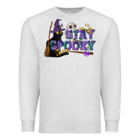 Oatmeal Heather Stay Spooky With Black Cat Premium Sweatshirt - LillyAllenDesigns