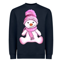 Navy winter pink snowman and hat Heavyweight Sweatshirt - AdoDesignShop