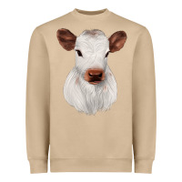 Mushroom White Cute Calf Heavyweight Sweatshirt - JahusDesignShop