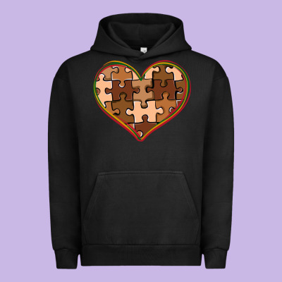 Melanin Skin Tone Heart Black History Urban Hoodie Designed By Cowgirlartshop