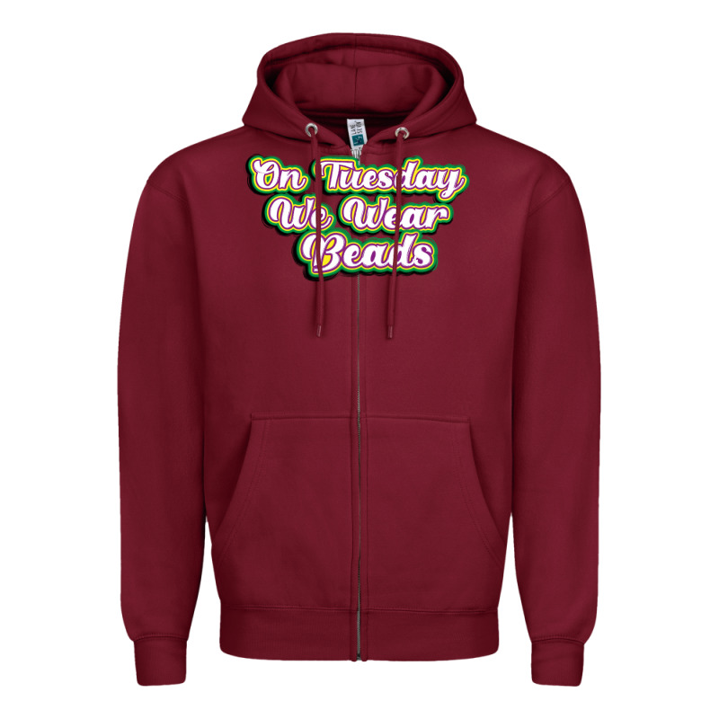 On Tuesday We Wear Beads Zipper Hoodie by MaliasSmallBusiness | Teevron