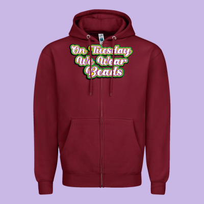On Tuesday We Wear Beads Zipper Hoodie Designed By Maliassmallbusiness