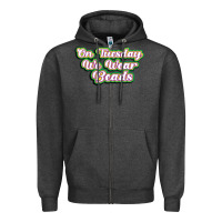 Charcoal Heather on tuesday we wear beads Zipper Hoodie - MaliasSmallBusiness