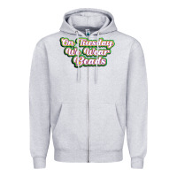Heather Grey on tuesday we wear beads Zipper Hoodie - MaliasSmallBusiness