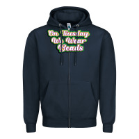 Navy on tuesday we wear beads Zipper Hoodie - MaliasSmallBusiness