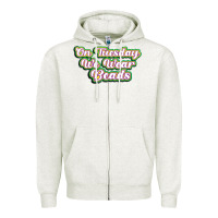 Oatmeal Heather on tuesday we wear beads Zipper Hoodie - MaliasSmallBusiness