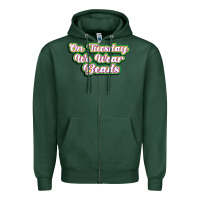 Sports Green on tuesday we wear beads Zipper Hoodie - MaliasSmallBusiness