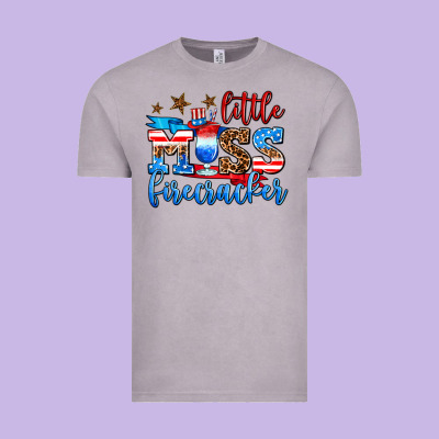 Little Miss Firecracker Vintage Tee Designed By Adodesignshop