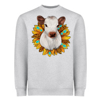 Heather Grey sunflower heifer Heavyweight Sweatshirt - JahusDesignShop