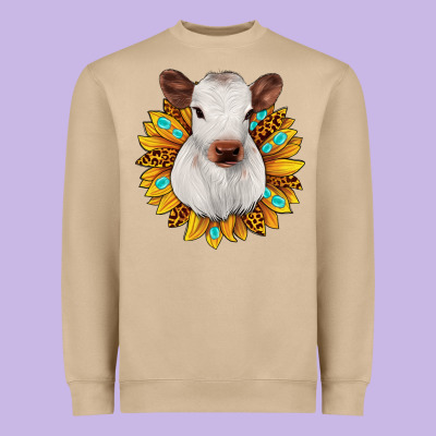 Sunflower Heifer Heavyweight Sweatshirt Designed By Jahusdesignshop