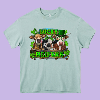 Heavy Core Tee St Patricks Day Lucky Heifers