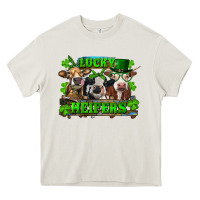 Cream St Patricks Day Lucky Heifers Heavy Core Tee - RanaPortraitStore